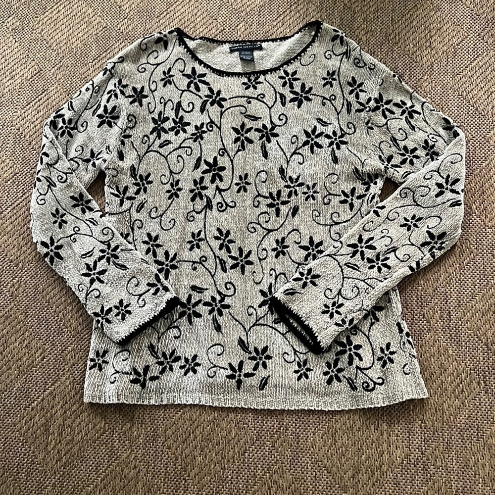 Sarah Spencer Chenille Scoop Neck Pullover Sweater Small